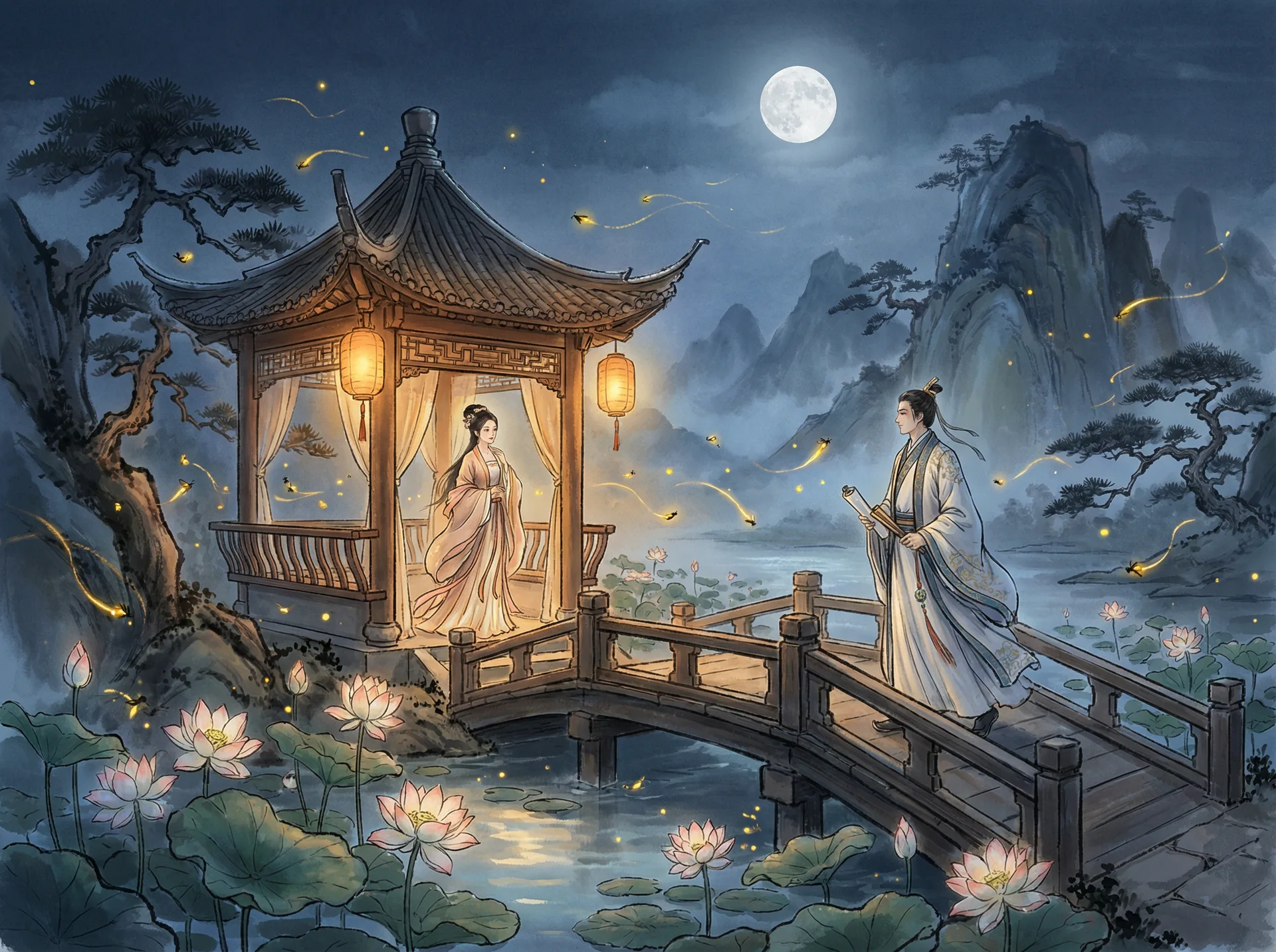 探花视频 - 月下亭台